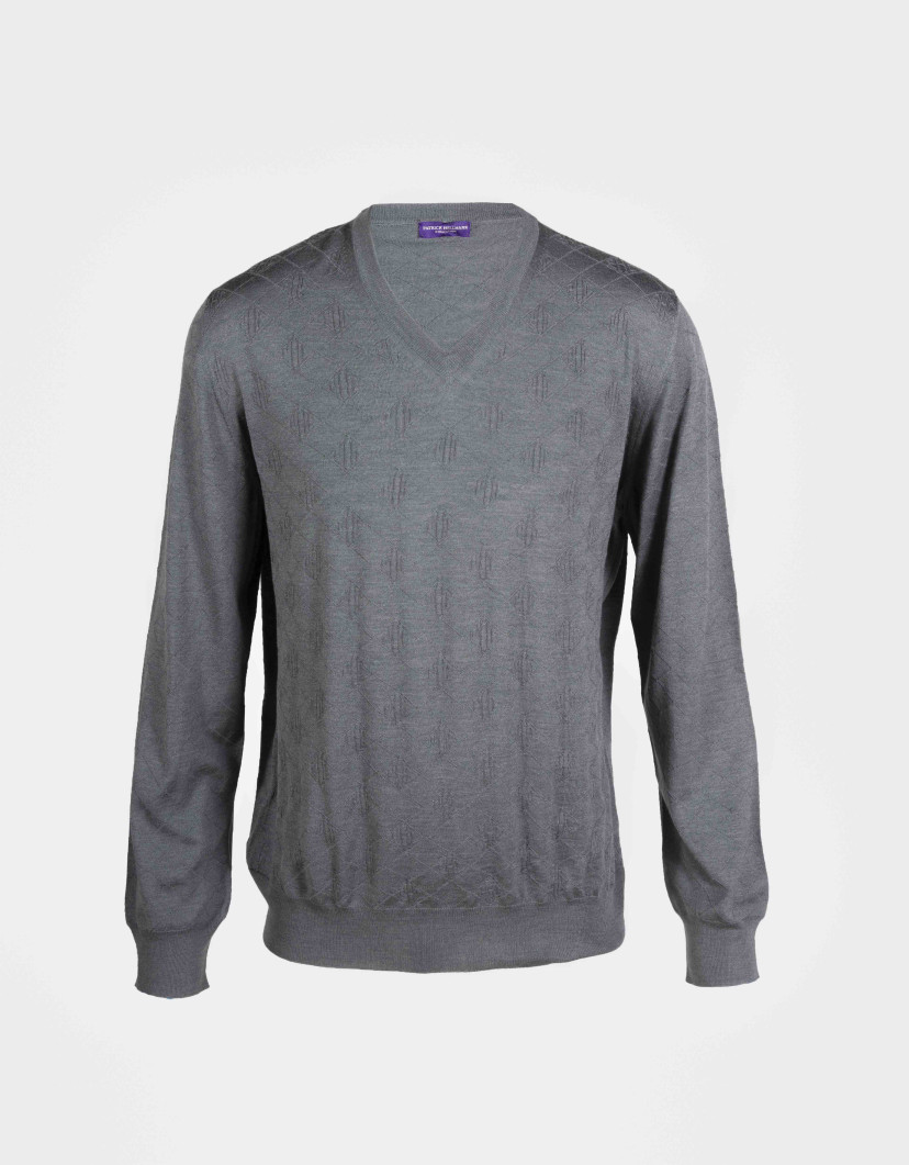 Patrick Hellmann Collection Gray Pullover V-Neck image